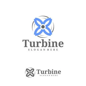 Turbine logo vector template, Creative wind power logo design concepts Stock Illustration