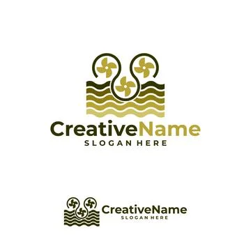 Turbine logo vector template, Creative wind power logo design concepts Stock Illustration