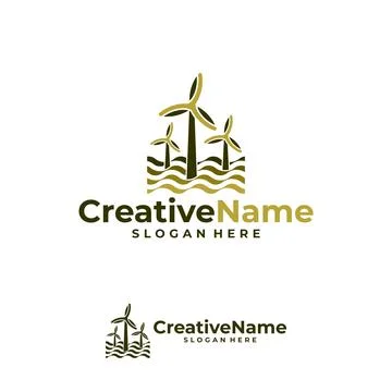 Turbine logo vector template, Creative wind power logo design concepts Stock Illustration