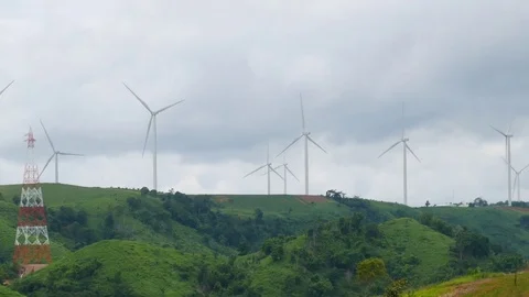 Turbine moving on sky background. Stock Footage 78718422
