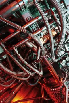 Turbine with structural elements for power generation and aviation. 스톡 사진