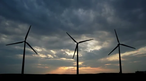 Turbine Sunset 03 Stock Footage 1076798