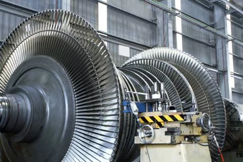 Turbine at workshop Stockfoto's