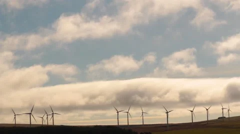 Turbines and the sky Stock Footage 49678534