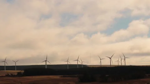 Turbines and the sky Stock Footage 49678653