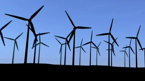 Turbines with blue sky Stock Footage 485381