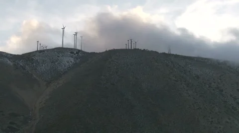 Turbines with Clouds 2 WS  Stock Footage 1039899