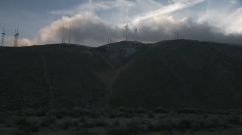 Turbines with Clouds WS Video stock 1042682