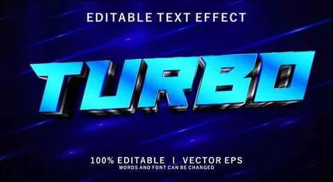 Turbo 3d vector text effect with modern style design Stock Illustration