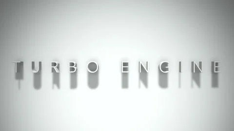 Turbo engine 3D title animation white text on a white background Stock Footage 299646770