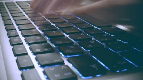 Turbo High-Speed Typing  on the Keyboard. Stock Footage 71288093