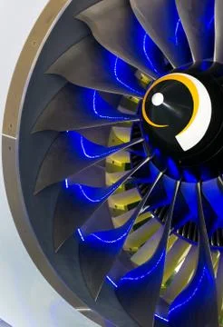 Turbo-jet engine of the plane on close up Stock-Fotos