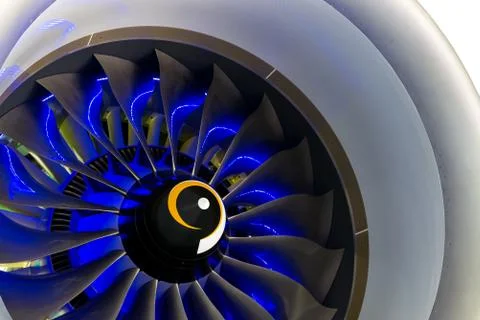 Turbo-jet engine of the plane on close up Fotos de archivo