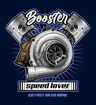 Turbo kit and piston vector template Stock Illustration
