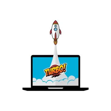 Turbo space ship rocket shuttle vector art Illustrazione stock