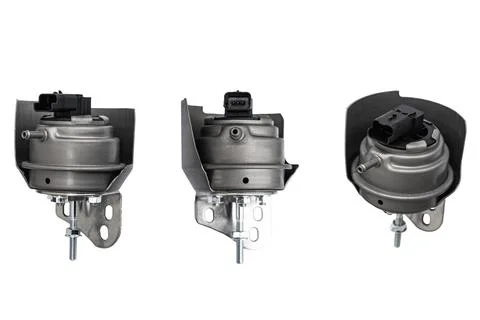 Turbo variable speed drive of a car turbocharger on a white background Foto stock