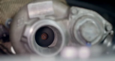 The turbo is working.The propeller rotates when the turbo car starts.Small turbo Stock Footage 307892912