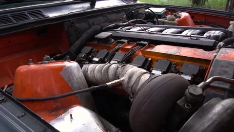 Turbocharging on a car 스톡 동영상 154374124