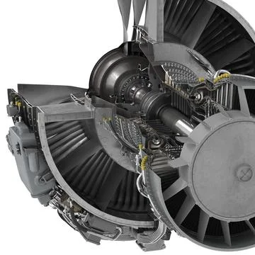 Turbofan Aircraft Engine CFM International CFM56 Sectioned ~ 3D Model ...