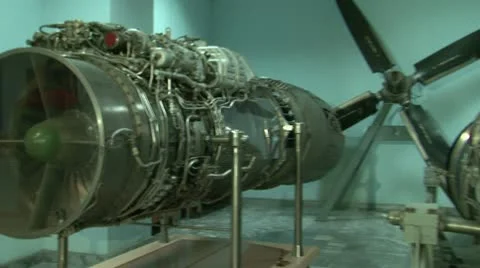 Turbojet aircraft engine Stock Footage 10747212