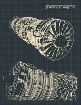 Turbojet engine Stock Illustration