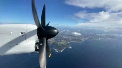 Turboprop airplane Stock Footage 152198952