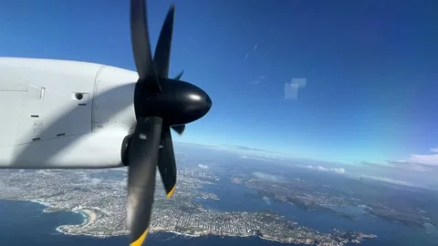 Turboprop airplane Stock Footage 152199194