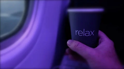 Turbulence on airplane Stock Footage 108675376