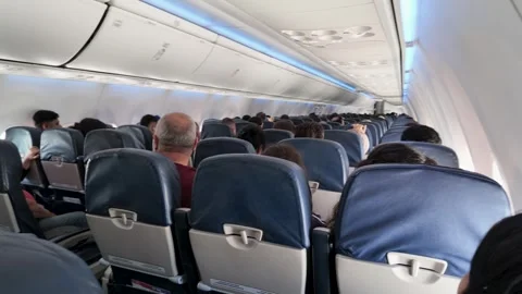 Turbulence during a commercial flight. Stock Footage 336931698