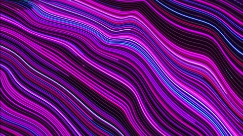 Turbulence of particle lines. Digital technological animation. Stock Footage 308113064