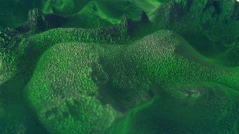 Turbulence wavy green shape 3D render seamless loop animation Stock Footage 161294536