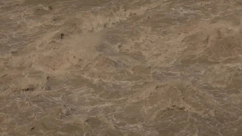 TURBULENT HIMALAYAN RIVER VALLEY ECOLOGICAL DEGRADATION Stock Footage 117177154