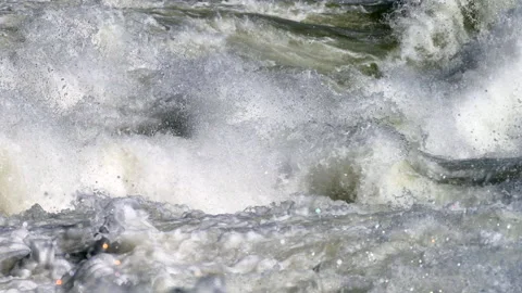 Turbulent rapids in river Stock Footage 245820082