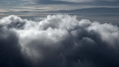 Turbulent Storm Clouds Eye Level View Close Up Time Lapse Stock Footage 118050410