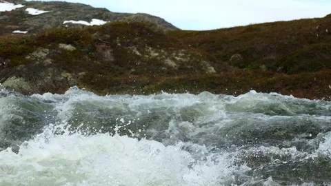 Turbulent stream flows over a rocky slope. Stock Footage 81726930