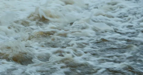 Turbulent stream of white water Stock Footage 101784860
