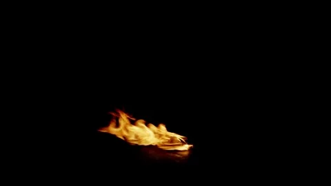 Turbulent Surface Fire Compositing Element on black screen Stock Footage 324890285