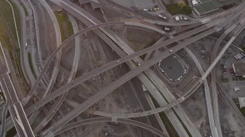 Turcot Interchange Highway Maze Under Construction at Daylight Stock Footage 345269000
