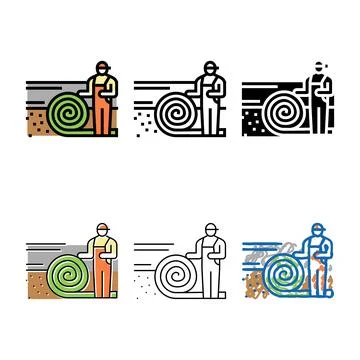 Turf forms laying color icon vector Stock Illustration