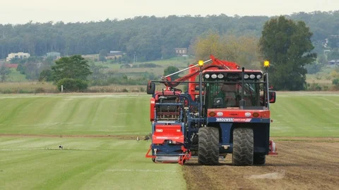 Turf Harvester 3 Stock Footage 108020387