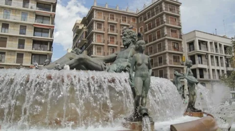 Turia Fountain Vídeo Stock 7753651