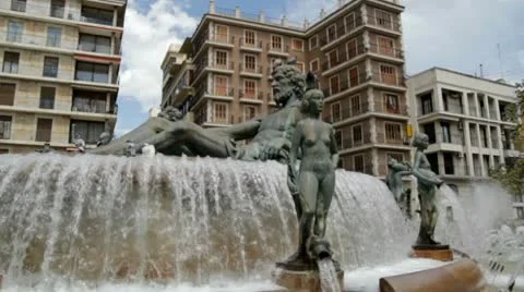 Turia Fountain Vídeo Stock 8982792