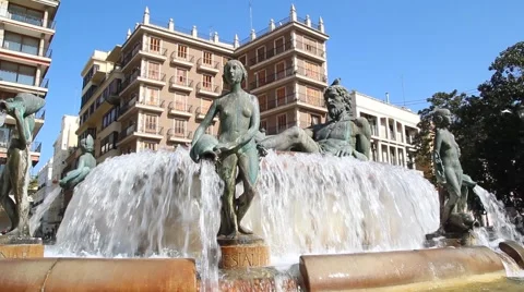 Turia Fountain Vídeo Stock 47246825