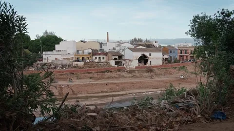 Turia Riverbed After the Storm Video stock 299655911