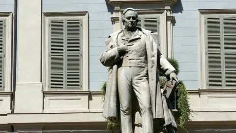 Turin - Carignano square - Motion view Stock Footage 72921418