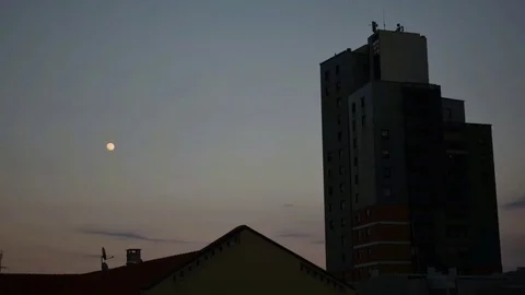 Turin moon time lapse Stock Footage 75447885