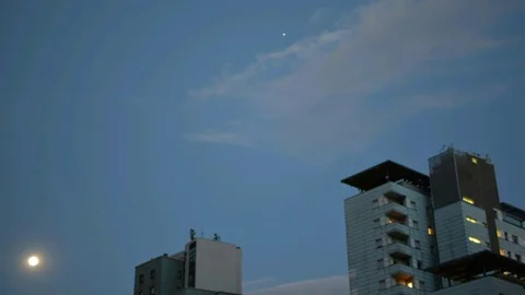 Turin moon time lapse Stock Footage 75447902