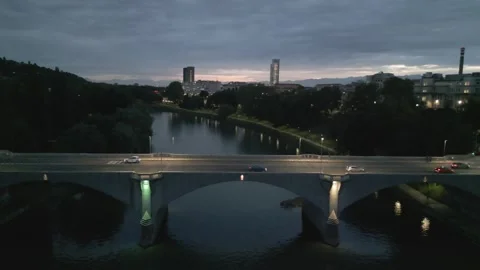 Turin night traffic Video stock 285327683