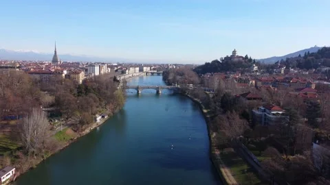 Turin river po  Stock Footage 150335173