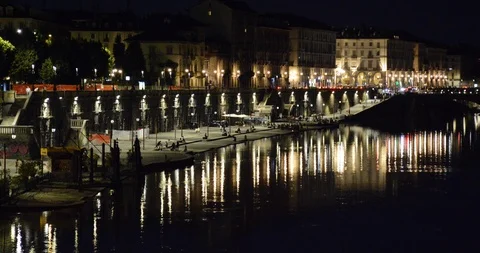 Turin: view of the Murazzi 库存影片 92803393